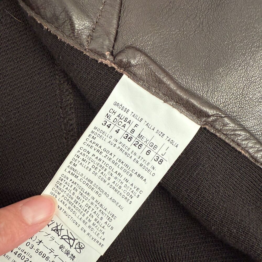 MAX MARA Double Breasted Blazer Suede Goatskin Leather Chocolate Brown Size 4 - Picture 11 of 13
